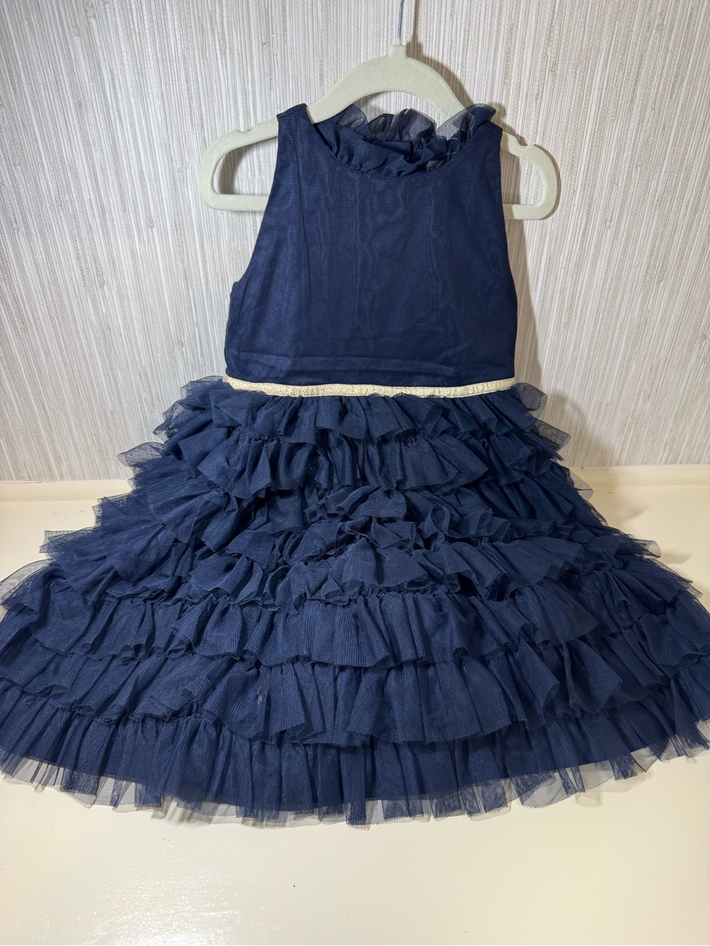 Janie and Jack Navy Layered Tulle Ruffle Dress